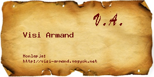 Visi Armand névjegykártya